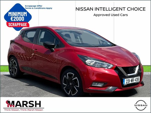 Nissan Micra Hatchback, Petrol, 2023, Red