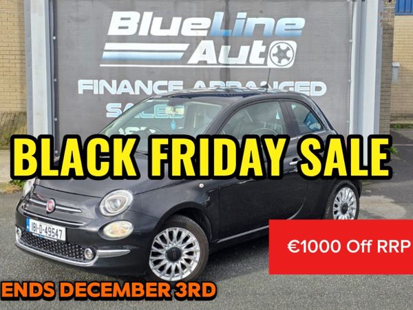Fiat 500 Hatchback, Petrol, 2018, Black