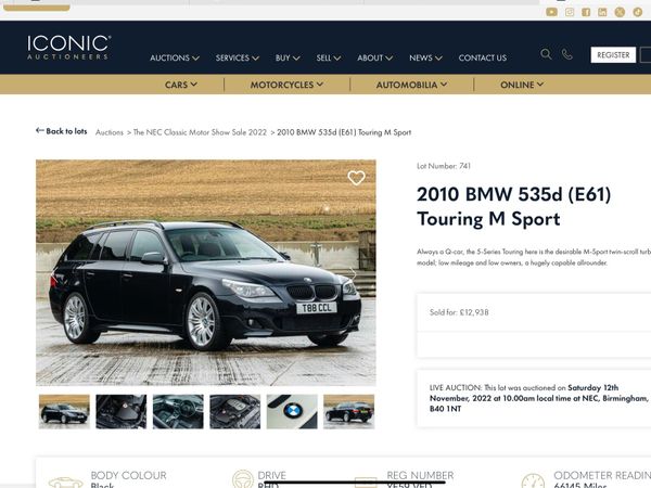 BMW 5-Series Estate, Diesel, 2010, Black