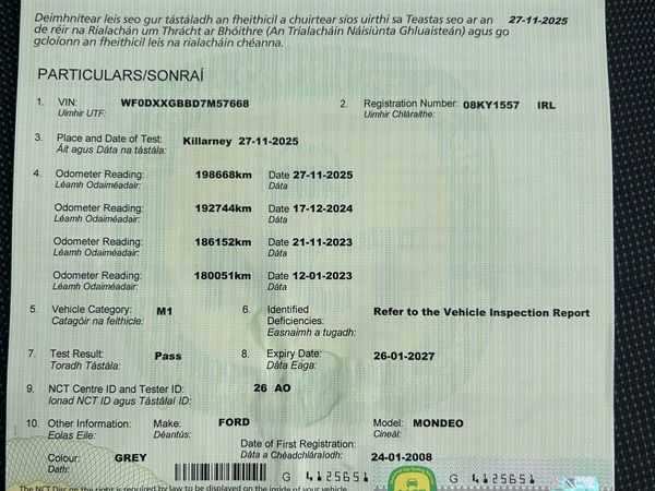 Ford Mondeo Saloon, Petrol, 2008, Grey