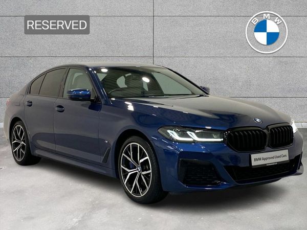 BMW 5-Series Saloon, Petrol Plug-in Hybrid, 2021, Blue