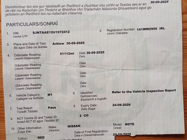 Nissan Note MPV, Petrol, 2014, Red