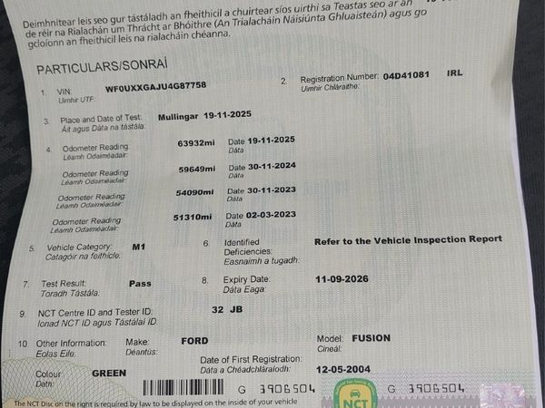 Ford Fusion Hatchback, Petrol, 2004, Green