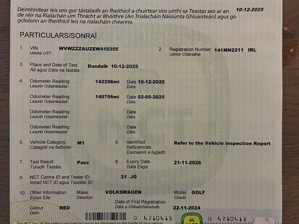 Volkswagen Golf Hatchback, Diesel, 2014, Red