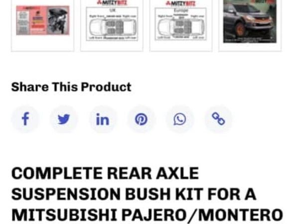 Mitsubishi Mk3 Pajero Shogun Rear Axle Bush Kit for sale in Co. Cork ...