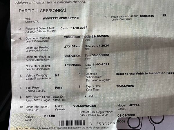 Volkswagen Jetta Saloon, Petrol, 2008, Black