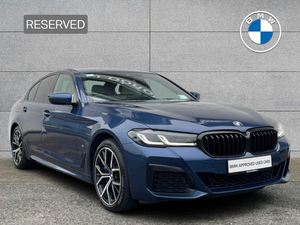 BMW 5-Series Saloon, Petrol Plug-in Hybrid, 2021, Blue
