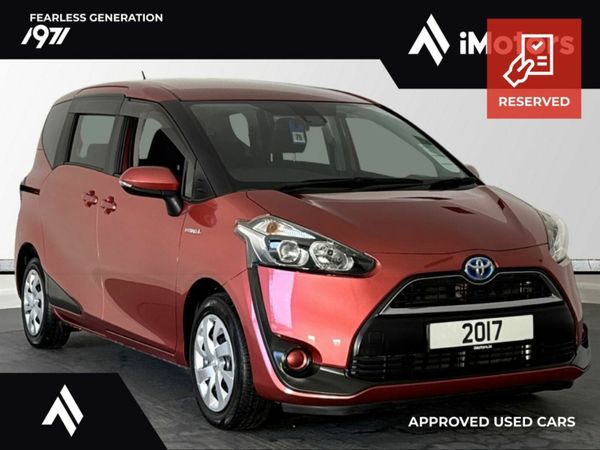 Toyota Sienta MPV, Petrol Hybrid, 2017, Red