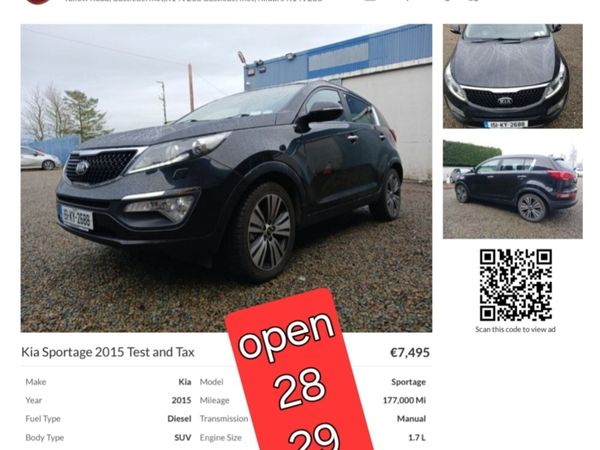 Kia Sportage SUV, Diesel, 2015, Black