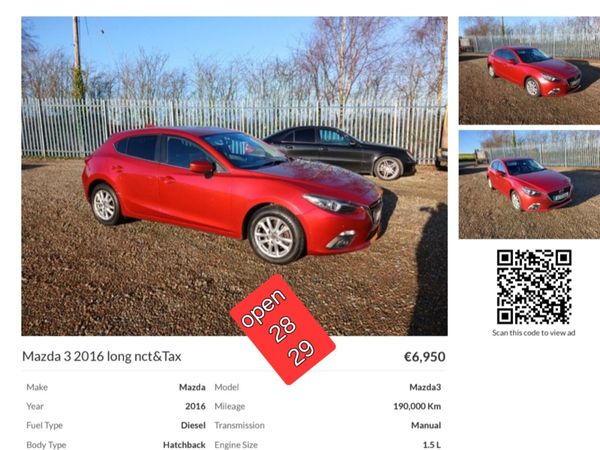 Mazda Mazda3 Hatchback, Diesel, 2016, Red
