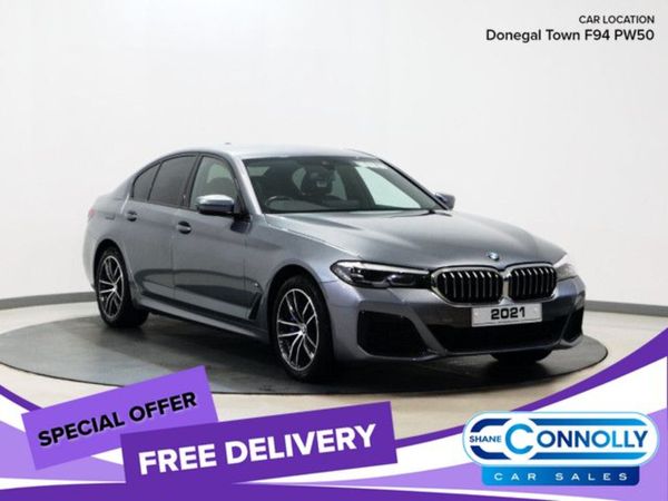 BMW 5-Series Saloon, Petrol Hybrid, 2021, Blue