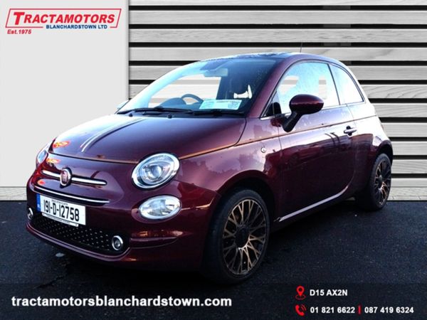 Fiat 500 Hatchback, Petrol, 2019, Red