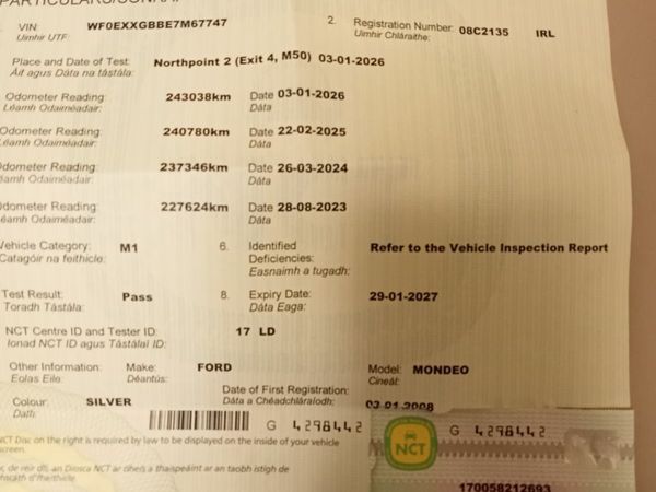 Ford Mondeo Hatchback, Petrol, 2008, Silver