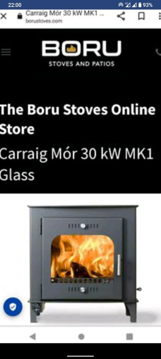 Boru original stove glass 30Kw BM for sale in Co. Cork for €50 on DoneDeal