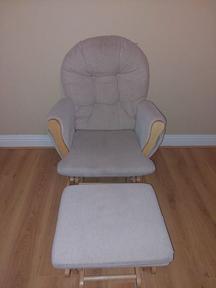 Kub haywood reclining glider nursing chair and outlet footstool