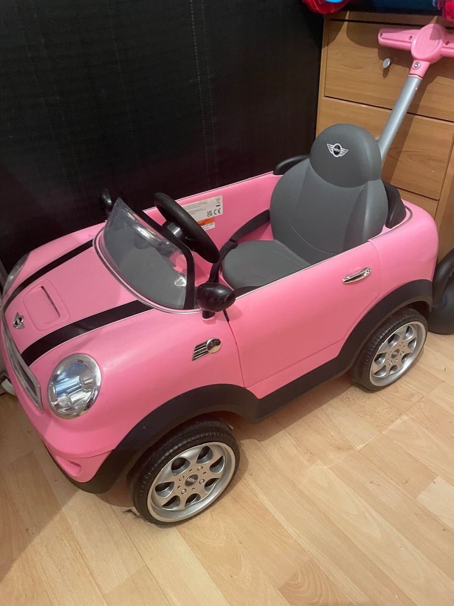 Pink mini deals cooper push car