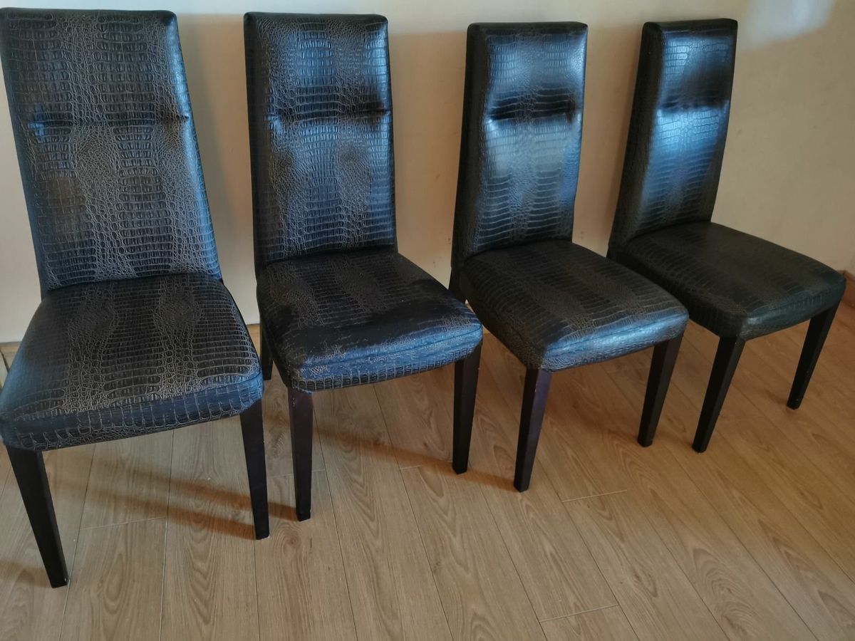 Faux crocodile discount leather dining chairs