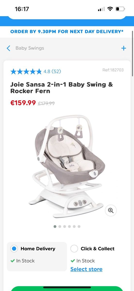 Joie baby sansa 2 in 1 fern store swing and rocker