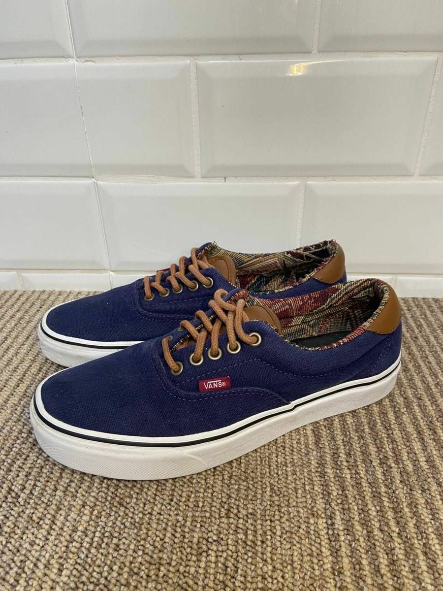 Vans blue hotsell and brown leather