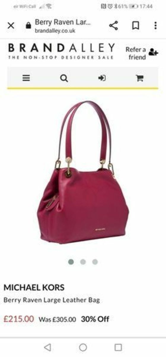 MICHAEL KORS LEATHER BAG BERRY NEW for sale in Co. Clare for 165 on DoneDeal