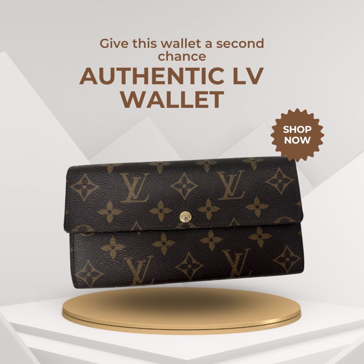 Lv discount wallet authentic