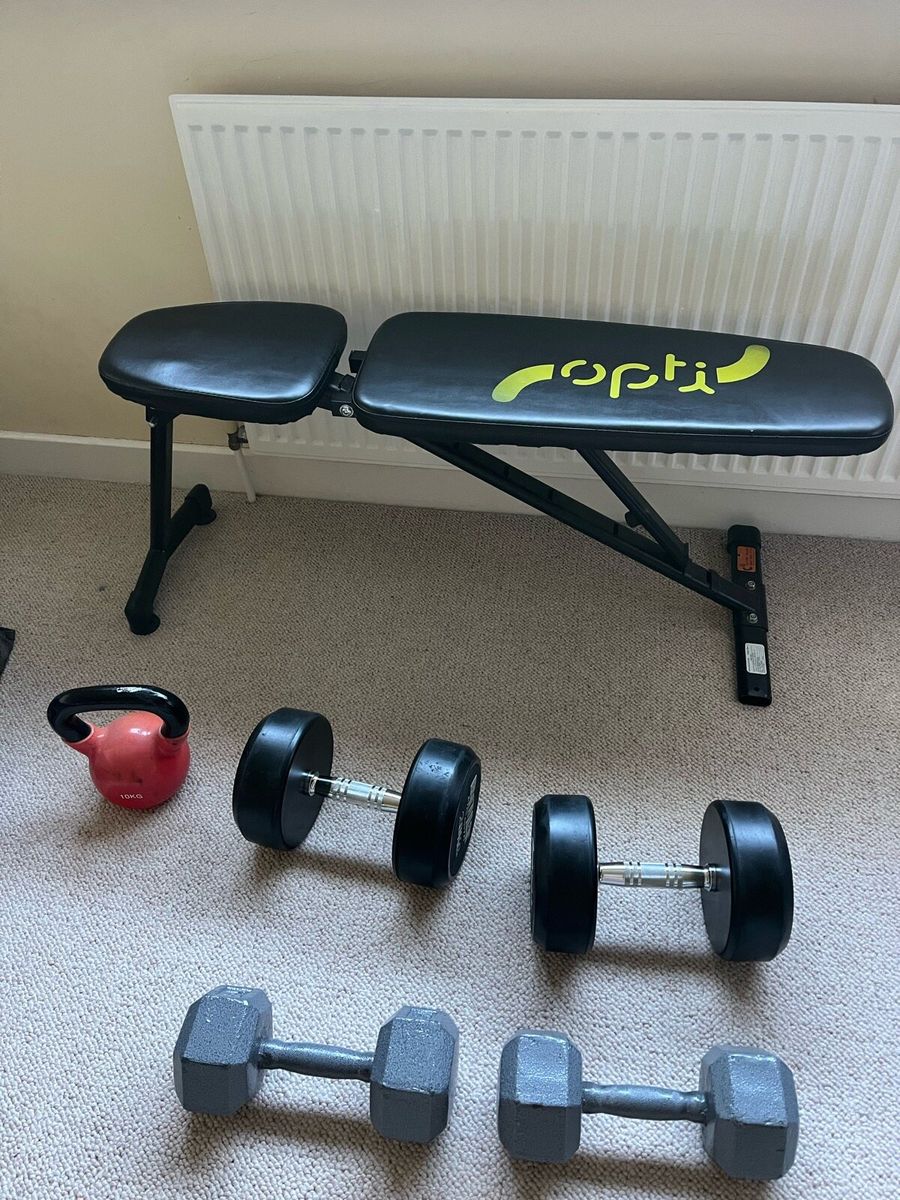 Opti weight lifting bench with weights sale
