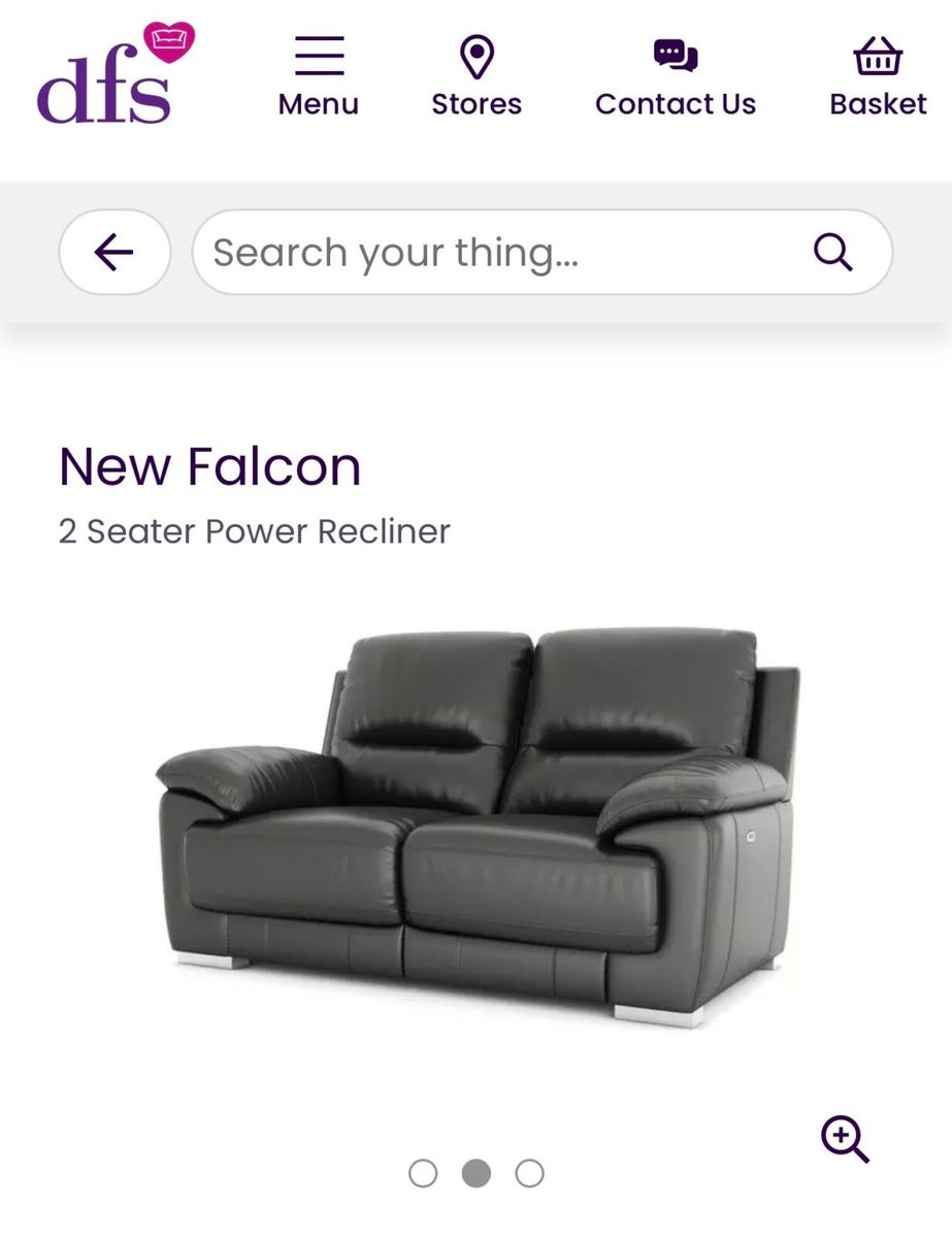 Grey leather 2-seater power recliner for sale in Cork for