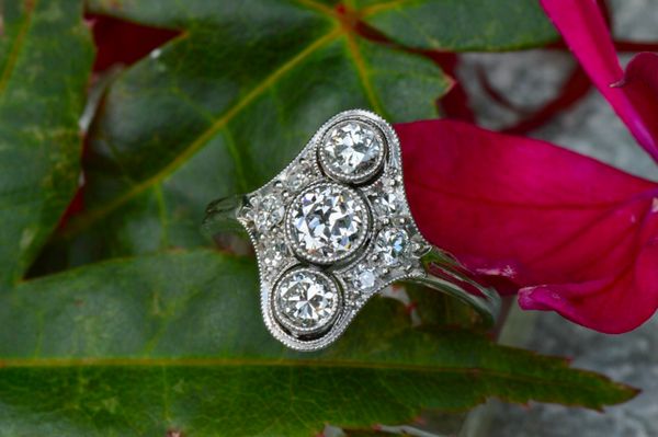 Edwardian 3 sale stone diamond ring