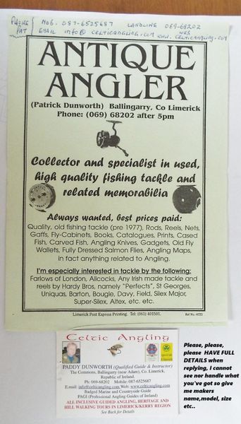 Wanted - Old Fishing Tackle