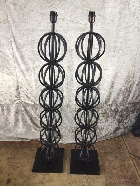 Cast Iron Pair of Standard Lamps