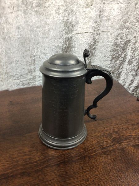 Engraved Pewter Tankard Dated 1867