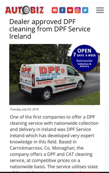 Factory DPF cleaning Nationwide collection
