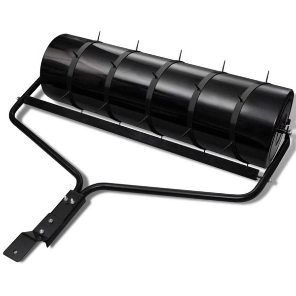 Black Garden Lawn Roller with 5 Aerator Bands 30 c