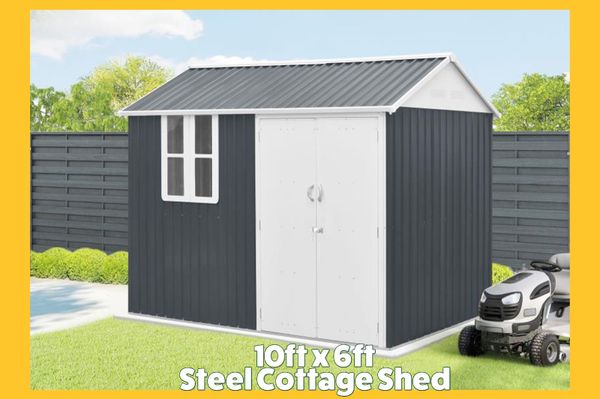 Steel Cottage Garden Shed (10ft x 6ft)