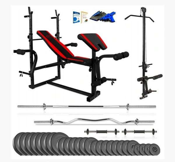 Exercise bench with 135kg weights