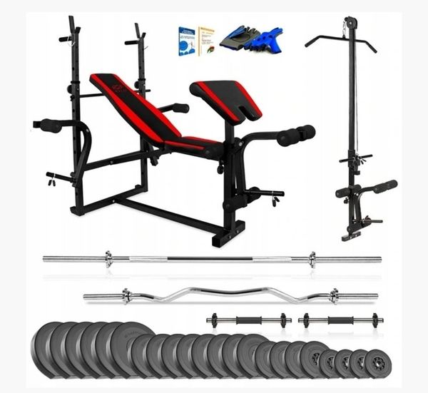 exercise bench with 115 kg weights