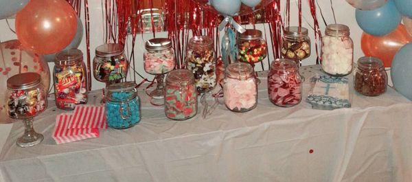 Candy Cart Jars Sweet Table for Parties or wedding