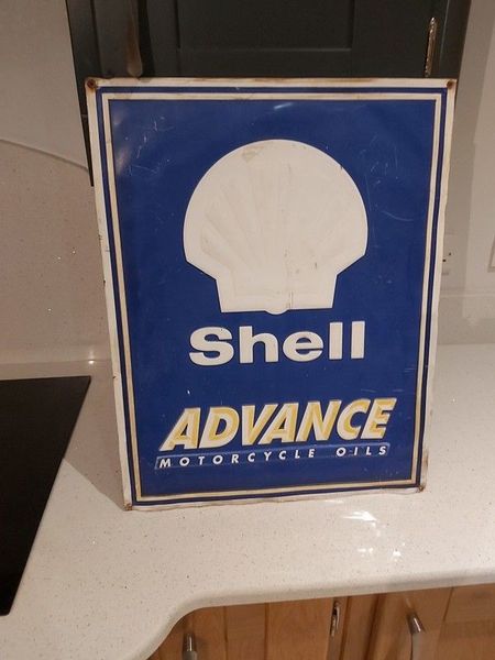 Shell motorbike oil sign