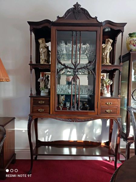 Large Edwardian mahogany display cabinet