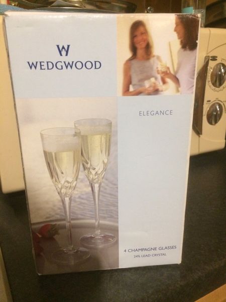 Wedgewood champagne glasses new in box free post