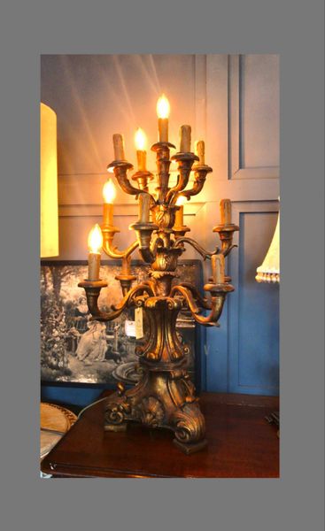Large ornate resin lamp