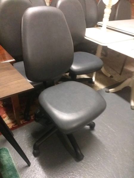 Grey leather office chairs 15 avail