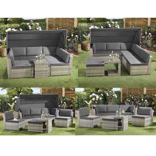Outdoor Sofa set with canopy and cushions