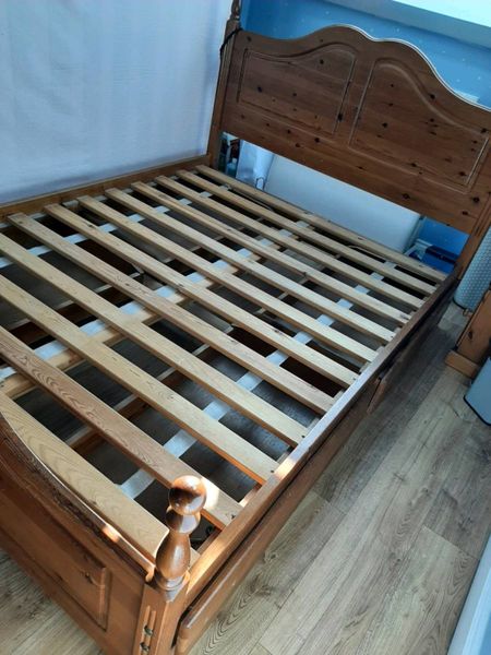 Pine Double Bed Frame With Storage For, Pine Double Bed Frame With Storage