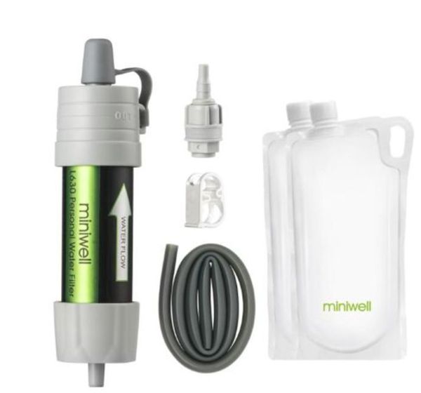 Portable Outdoor Water Filter Survival kit with Bag for Camping ,Hiking & Travelling