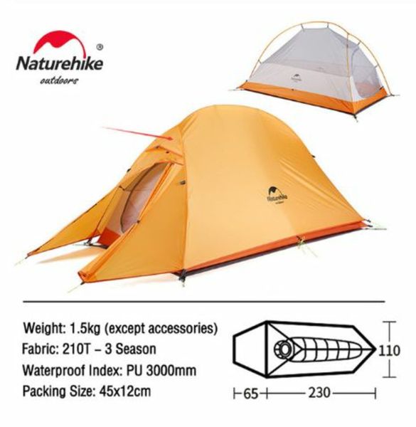 BRAND NEW Tent Ultralight 20D Nylon Camping Tent Waterproof Outdoor Hiking Travel Tent Backpacking Cycling Tent