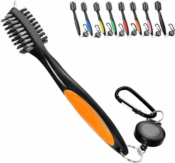 High Life Golf Club Brush Tool Kit with Club Groove Cleaner, Retractable Extension Cord and Clip