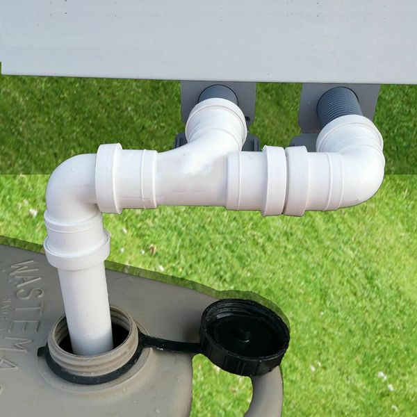 Caravan Waste Water Pipe Kit Dual Outlet Caravan Waste Water Outlet