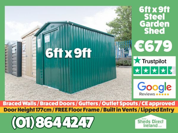 6ft x 9ft Steel Garden Shed