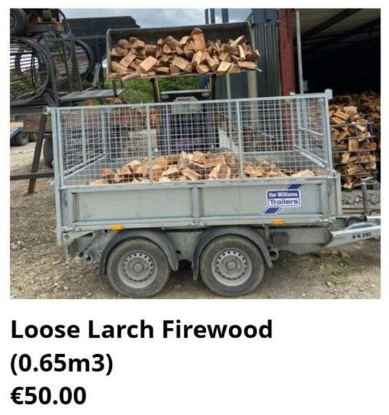 Dried Larch Firewood- Price range €10 -€340
